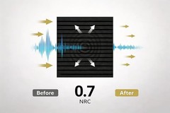 Matte Black Acoustic Panels 3D Groove Sound Absorbing Boards for Walls Ceilings
