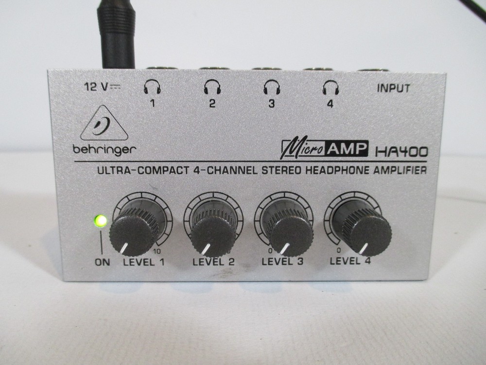 Behringer Micro Amp HA400 4 Channel Stereo Headphone Amplifier with Power Supply