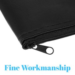 PU Leather Microphone Storage Bag Zipper Case Shockproof 11.8×4.72 Inch 2 PCS