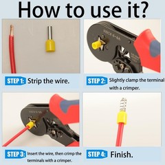 900pcs Wire Ferrule Terminals Kit – 8 Types AWG red, yellow, black, white