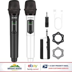 Dynamic Wireless Microphone Set with Mute Function for Indoor and Outdoor Use