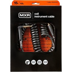 MXR 15′ Coil Instrument Cable Straight to Angle 15 ft. Black