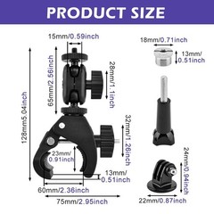 Mic Crab Clamp, Microphone Mount with Double Ball Head Adjustment 1/4″ black
