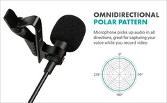 Movo DOM1 3.5mm TRS Lavalier Omnidirectional Condenser Microphone for Camera +