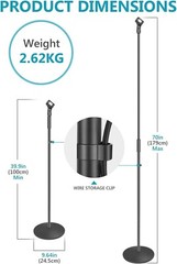 Soporte De Micrófono Universal Con Base Compacta Y Resistente, Altura Ajustable