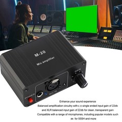 Microphone Preamp High Gain 48V Power XLR Output Mic Preamplifier For