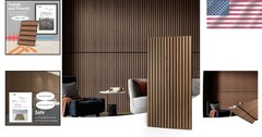 2 Eco-Friendly Walnut Acoustic Panels – 3D Sound Insulation Design, 47.2″x23.6″