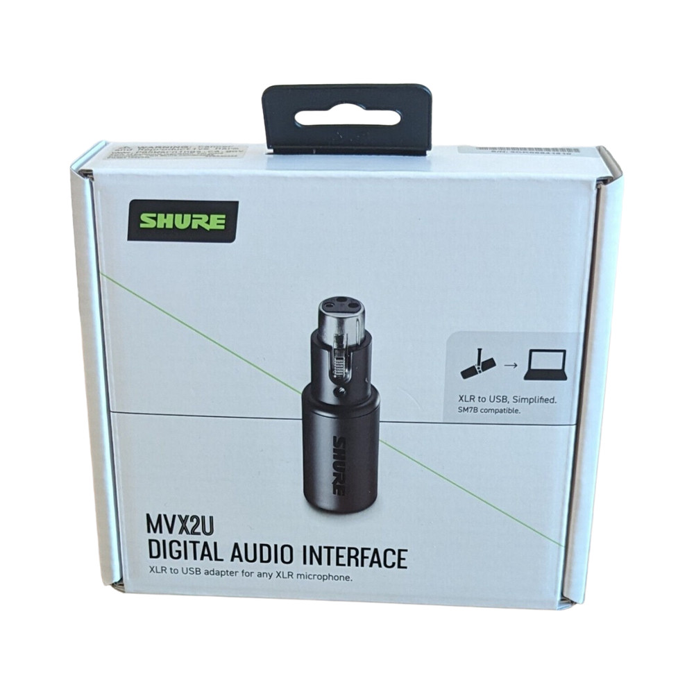 Shure MVX2U Interface Mic XLR to USB Microphone Adapter to USB-C for Computer PC