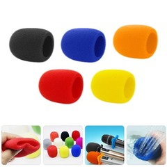 5Pcs Durable Wireless Mic Covers Sponge Microphone Windscreens Assorted Colors