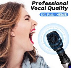 UHF Dual Wireless Microphones, Cordless Dynamic Handheld Mics with Echo & Vol…