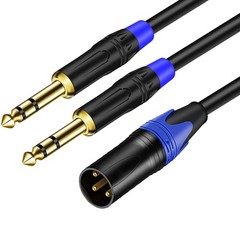 5FT / 1PACK 1/4 TRS to Dual XLR Cable 1/4 Inch 6.35mm TRS to XLR Dual Y-Split…