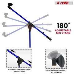 5Core Tripod Mic Stand Adjustable Holder Floor Microphone Boom Arm