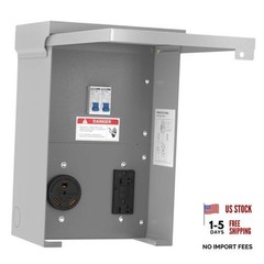 RV Temporary Power Outlet Panel with Breaker, ETL Listed 20 30 Amp RV Box, RV