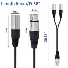 1.5FT XLR 3Pin Female to Dual Male Y Splitter Cable, Balanced 1 XLR Female to…