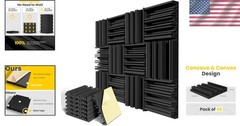 12 Pack Self-Adhesive Sound Proof Foam Panels – 12x12x2 Inch Acoustic Solution