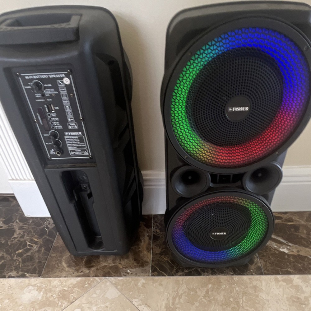 Fisher FBX898KM PA Speaker 8in 40W Bluetooth Battery FM LED TWS Karaoke