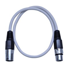 2 Foot White XLR to XLR Patch Cable PA/DJ Mic Cord XLRM to XLRF