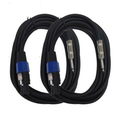 Seismic Audio – Two Pack of Speakon to 1/4″ Speaker Cables 15′ NEW Pro Audio