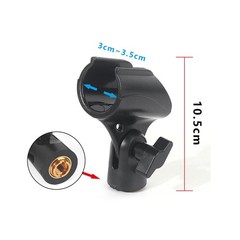 2 Pcs Universal Microphone Clip, Adjustable Mic Clip Holder for Black