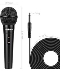 Shinco Handheld Wired Microphone, Cardioid Dynamic Vocal Mic with 13ft Cable NEW
