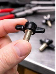 6mm x 13mm Thumb Screws with Wing Tee Knob Delrin Head SS USA 5 per package
