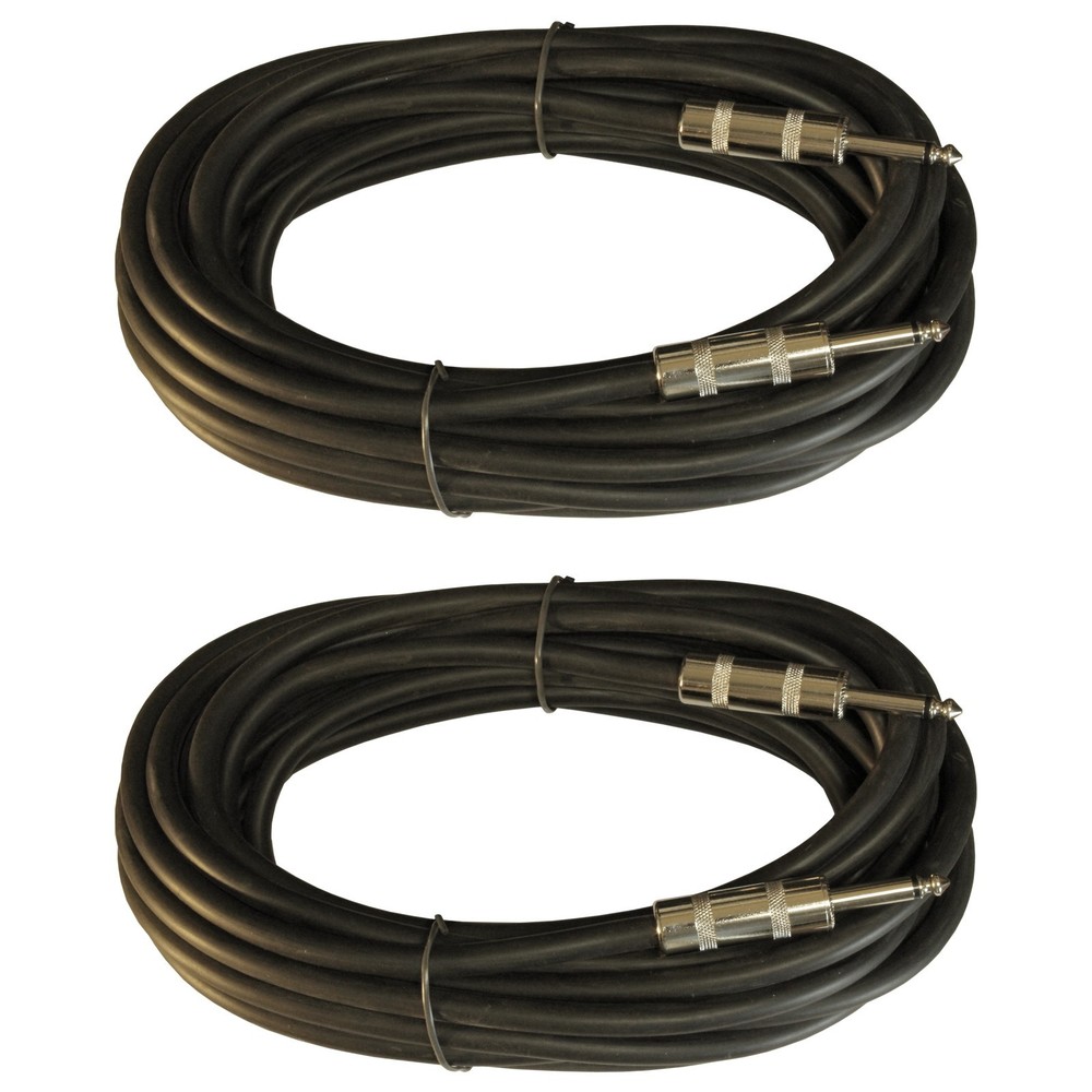 2- 25′ FT 12 GA gauge 1/4″ pro SPEAKER CABLE AMP PA DJ