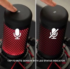 HyperX QuadCast USB Condenser Microphone Tap-to-Mute LED Gain Control Red/Black