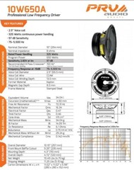 1x PRV Audio 10W650A Midbass ALTO 10″ Speakers PRO Audio 8 Ohm 10A PRO 650W