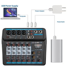 6 Channel Live Studio Audio Mixer Sound Board Mixing Console Home USB Bluetooth
