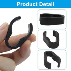 Marvexi 10Pcs Microphone Cable Clip, Durable Plastic Mic Clamps 25mm, Black
