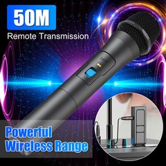 2PCS Wireless VHF Microphone Professional Handheld Mic System Karaoke w/Receiver