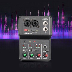 4-Channel DJ Professional Mini Audio DJ Mixer Console Controller Sound Mixer 48V