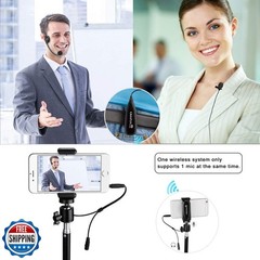 KIMAFUN Wireless Microphone System, 2.4G Wireless Headset and Lavalier Lapel