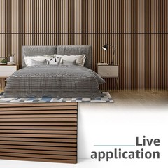 3D Fluted Acoustic Panels – Pack of 2 Walnut Wood for Stylish Noise Control