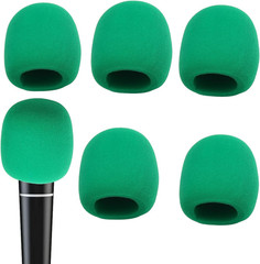 6 PCS Green Thicken Ball-Type Sponge Foam Mic Cover Handheld Microphone Windscre