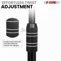 5 Core Microphone Stand 2Pc Floor Adjustable w Telescoping Metal Boom Arm