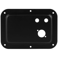 TPLT-21 Metal Terminal Plate One Neutrik D & Two 1/4″ Black 5″ x 7-1/16″