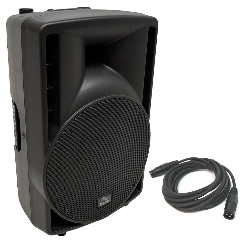 Harmony Audio HA-C12A Pro DJ 12″ Powered 800W Active PA Speaker & 15FT XLR Cable