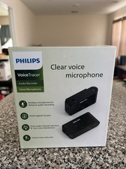 Philips VoiceTracer Wireless Lavalier Microphone VTR7700 1RX+1TX Audio Recorder