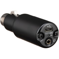 Shure MVX2U XLR-to-USB Digital Interface with Headphone Jack, Integrated Pre-amp