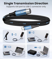 XLR to USB C Microphone Cable, Upgraded Hi-Fi Audio Recording Cable USB C Microp
