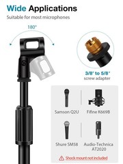 Microphone Stand, Boom Arm Mic Stand Floor Detachable Height Adjustable Heavy…