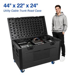 44″ Utility Stackable Heavy Duty ATA Rolling Road Case for DJ Equipment Storage