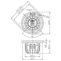 Pair Faital Pro M5N8-80 8ohm Neodymium 5″ 99dB SPL Midrange Line Array Speaker