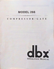 dbx Model 266 Compressor / Gate Module Unit Original Owner’s Manual Booklet.