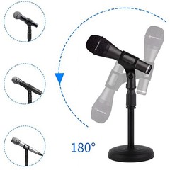 Desktop Microphone Stand, Heavy Duty with Non-Slip Base, 3/8″ and 5/8″ Adapter