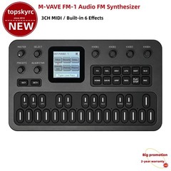 M-VAVE FM-1 Audio FM Synthesizer 3CH MIDI Built-in 6 Effects 3.5mm Stereo Output
