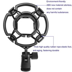 Microphone Shock Mount Universal Black Anti-Vibration Mic Holder for 42~46mm/…