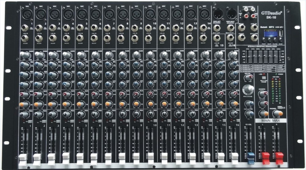 4500 Watts 16 Channel Professional Powered Mixer power mixing Amplifier Amp SK16