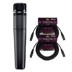 Shure SM57 Instrument Microphone 2 x XLR Cables Cleaning Cloth PRO